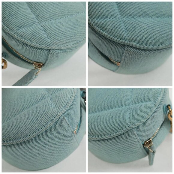 CHANEL Chain Shoulder Bag Denim Blue Gold CC Auth 118918M - Picture 14 of 16